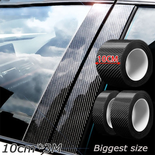 Bandes autocollantes 3D noires en fiber de carbone pour protéger les voitures de rayures et pour décoration automobile.
