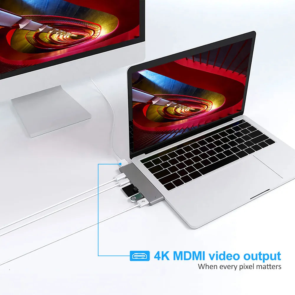 Adaptateur Thunderbolt multiport 7-en-1 pour Macbook