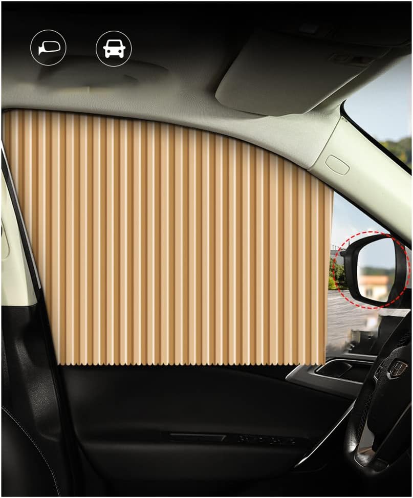 Rideaux solaires pour vitres avant et arrière de voiture.